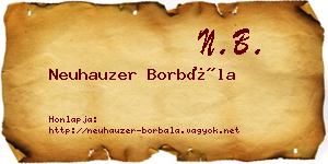 Neuhauzer Borbála névjegykártya